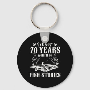 Porte-clés T-shirt de pêcheur pour 70e anniversaire drôle Bys