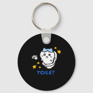 Porte-clés T-shirt drôle de mème Chikawa de temps de toilette