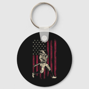 Porte-clés T-shirt Gif Baseball Drapeau Américain Vintage 4 J