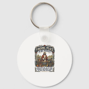 Porte-clés T-shirt graphique Jésus Marché fermier Nourriture