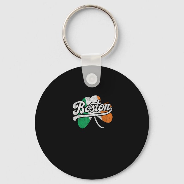Porte-clés T-shirt irlandais de Boston (Recto)
