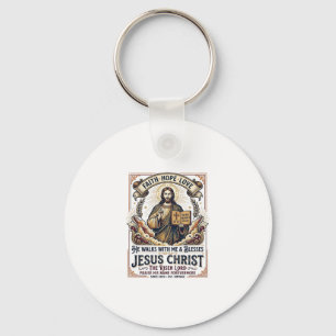 Porte-clés T-Shirt Jésus Surfant Foi Inspirante