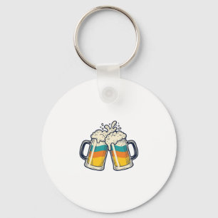 Porte-clés T-shirt vectoriel vintage tasse à bière arc-en-cie