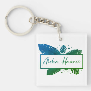 Porte-clés T-shirt vert Aloha Hawaii