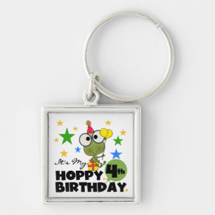Porte-clés T-shirts et cadeaux 4th Birthday Frog Hoppy