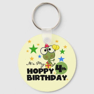 Porte-clés T-shirts et cadeaux 4th Birthday Frog Hoppy