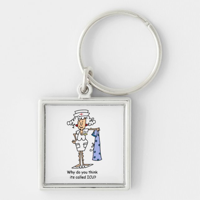 Porte-clés T-shirts et cadeaux amusants de l'ICU Nurse (Devant)