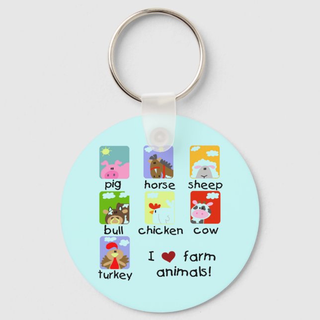 Porte-clés T-shirts et cadeaux d'animaux de ferme (Recto)