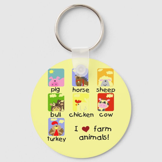 Porte-clés T-shirts et cadeaux d'animaux de ferme (Recto)
