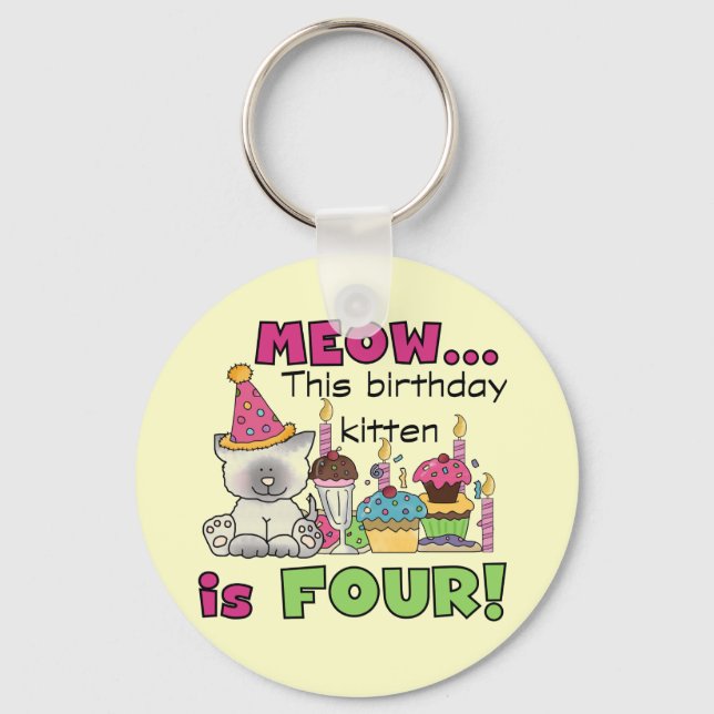 Porte-clés T-shirts et cadeaux d'anniversaire 4th Kitten (Recto)