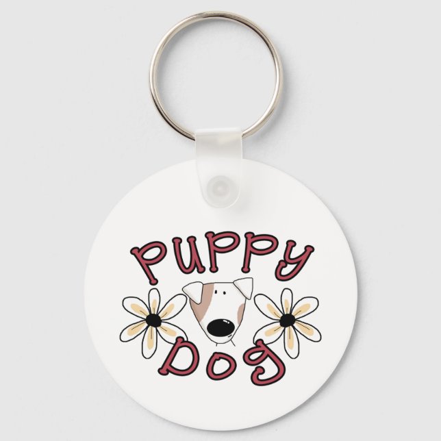 Porte-clés T-shirts et cadeaux de Chien Chien de Fleurs (Recto)