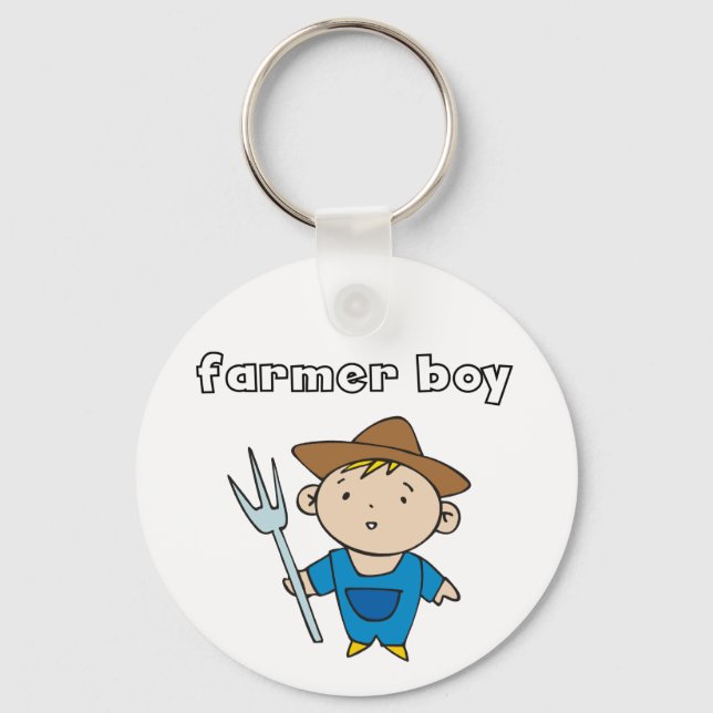 Porte-clés T-shirts et cadeaux de garçon d'agriculteur (Recto)