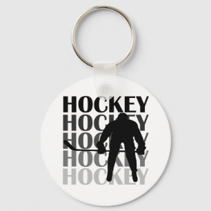 Porte-clés T-shirts et cadeaux de silhouette d'hockey
