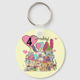 Porte-clés T-shirts et cadeaux fête Kittens 4e anniversaire