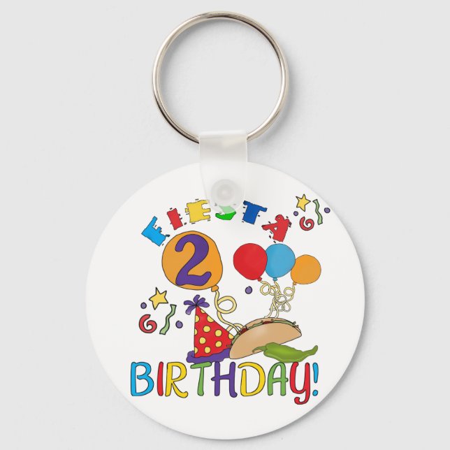 Porte-clés T-shirts et cadeaux Fiesta 2e anniversaire (Recto)