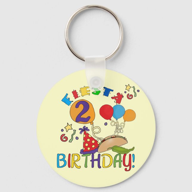 Porte-clés T-shirts et cadeaux Fiesta 2e anniversaire (Recto)