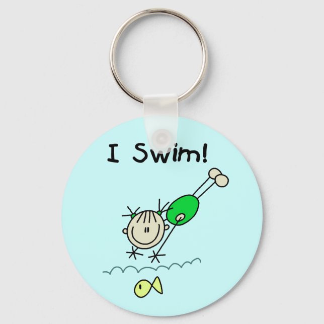 Porte-clés T-shirts et cadeaux Girl I Swim (Recto)