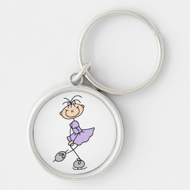 Porte-clés T-shirts et cadeaux lilas de patineur artistique (Devant)