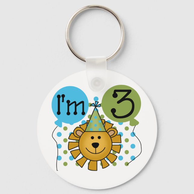 Porte-clés T-shirts et cadeaux Lion 3e anniversaire (Recto)