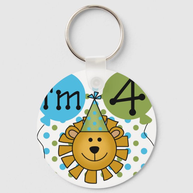 Porte-clés T-shirts et cadeaux Lion 4th Birthday (Recto)