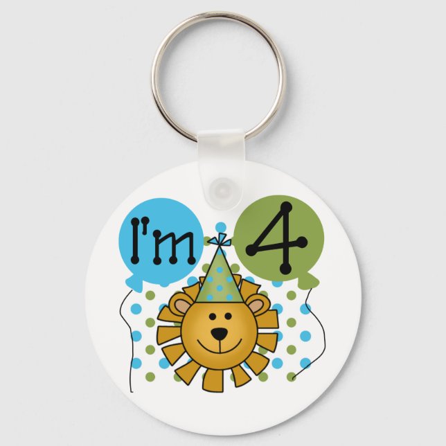 Porte-clés T-shirts et cadeaux Lion 4th Birthday (Recto)