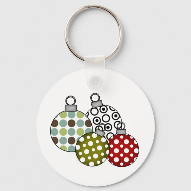 Porte-clés T-shirts et cadeaux Retro Christmas Balls (Recto)
