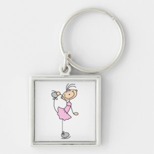 Porte-clés T-shirts et cadeaux roses de patineur artistique