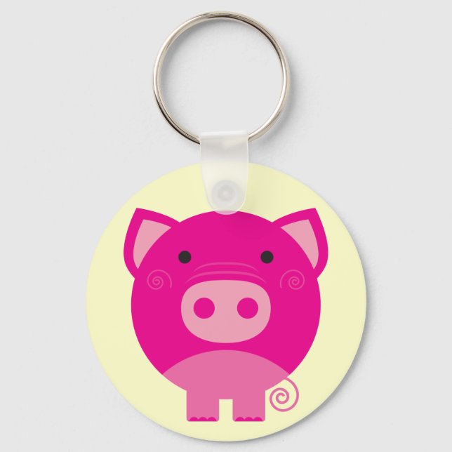 Porte-clés T-shirts et cadeaux roses de porc (Recto)
