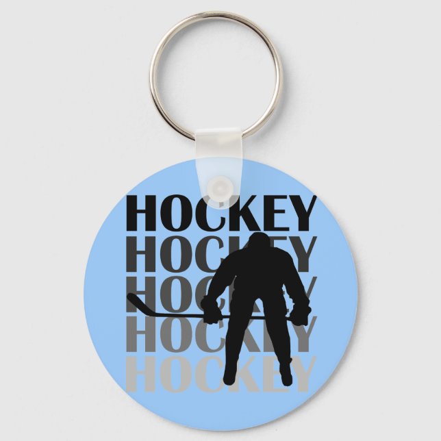 Porte-clés T-shirts et cadeaux Silhouette de hockey (Recto)
