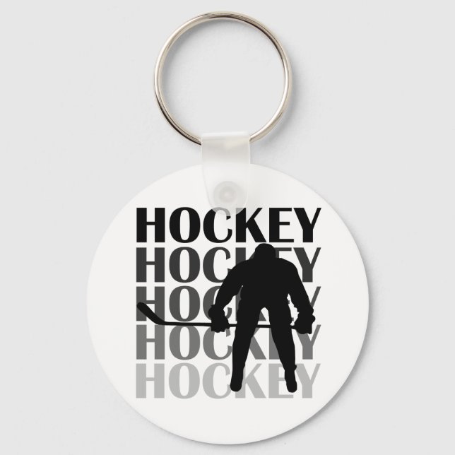 Porte-clés T-shirts et cadeaux Silhouette de hockey (Recto)