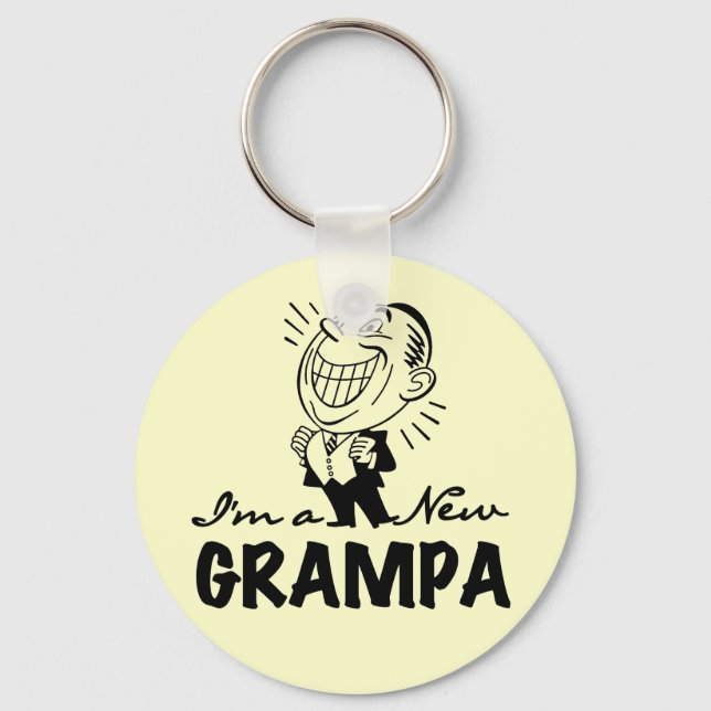 Porte-clés T-shirts et cadeaux souriants New Grampa (Recto)