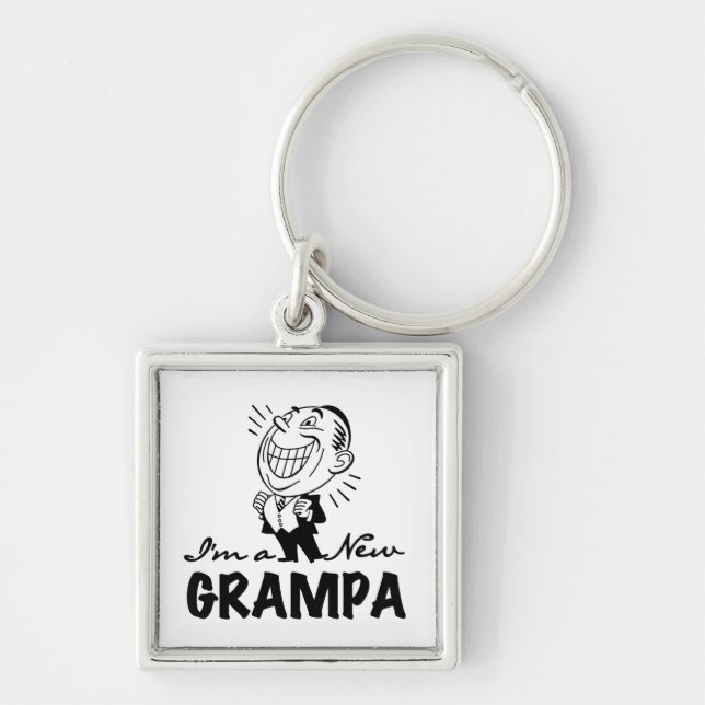 Porte-clés T-shirts et cadeaux souriants New Grampa (Devant)