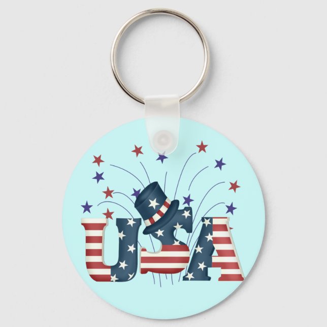 Porte-clés T-shirts et cadeaux USA Stars and Stripes (Recto)