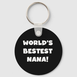 Porte-clés T-shirts noirs et blancs de Bestest Nana du monde