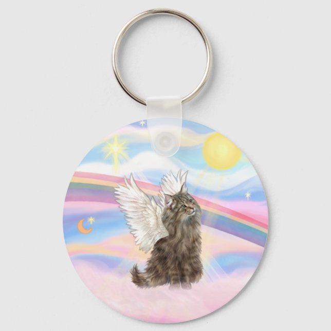Porte-clés Tabby Norwegian Forest Chat - Angel (Recto)