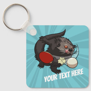Porte-clés Table Tennis Bearcat Ping Pong Binturong Cartoon