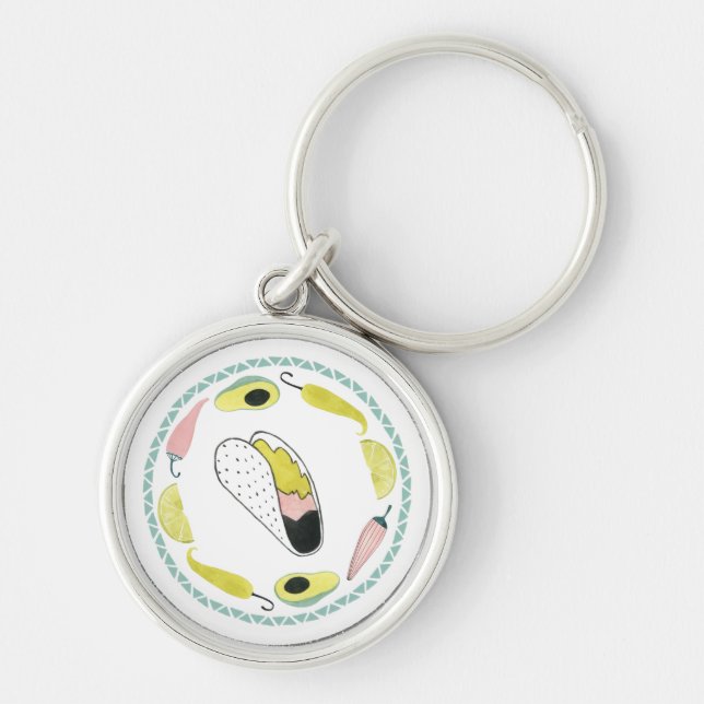 Porte-clés Taco à propos d'amour | Taco Element Circle (Devant)