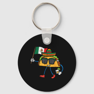 Porte-clés Taco Drapeau Mexique Cinco De Mayo Mexicain