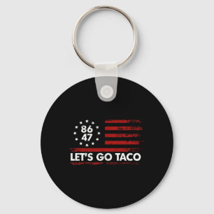 Porte-clés Taco Funny Allons Taco Chemise Drapeau Américain P