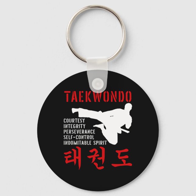 Porte-clés Taekwondo Tenets Martial Arts (Recto)