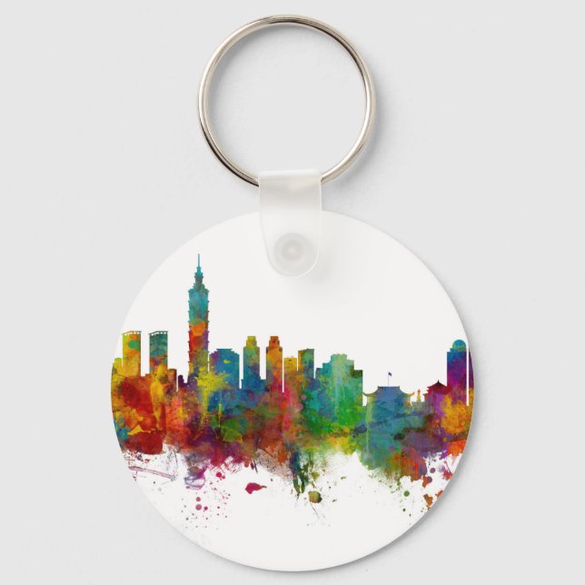 Porte-clés Taipei Taiwan Skyline (Recto)