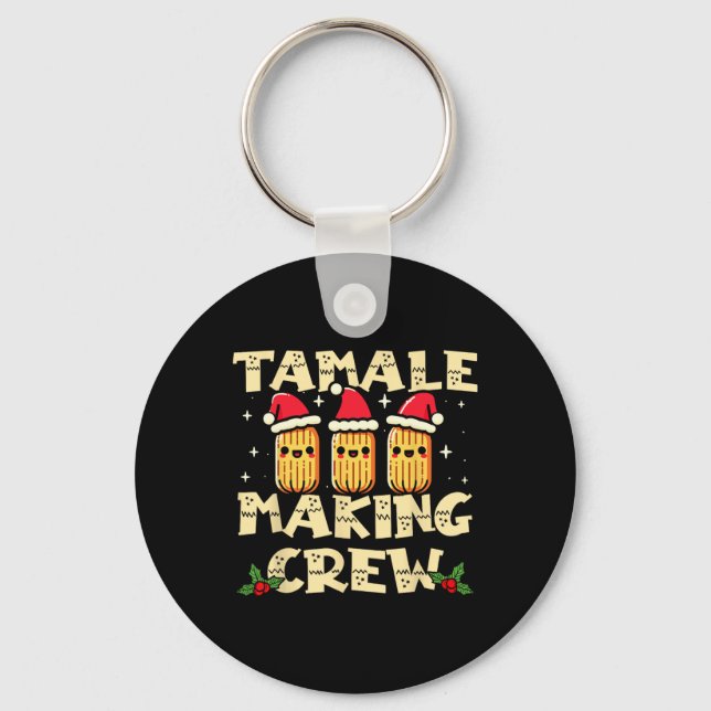 Porte-clés Tamale Making Crew Tamale Saison Amusante Mexicain (Recto)