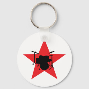 Porte-clés tambour étoilé rouge