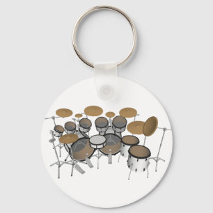 Porte-clés Tambours : Kit blanc de tambour : modèle 3D :