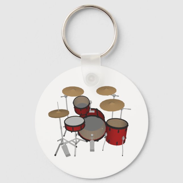 Porte-clés Tambours : Kit Tambour rouge : Modèle 3D : (Recto)
