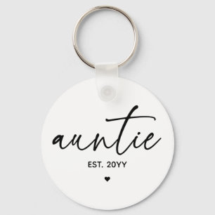 Porte-clés Tante Elégante Typographie Nouvelle Tante