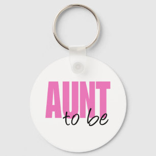 Porte-clés Tante To Be (police rose de bloc)