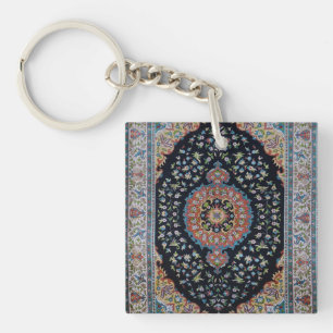 Porte-clés Tapis Kilim Ancien Oriental Bleu Beau