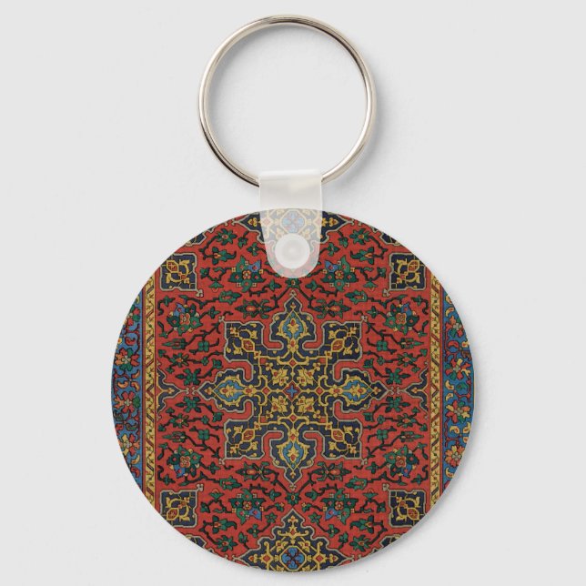 Porte-clés Tapis Perse Tapis Rouge Bleu classique (Recto)