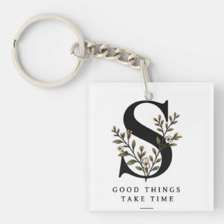 Porte-clés Tapisserie Monogramme S Floral - Les Belles Choses